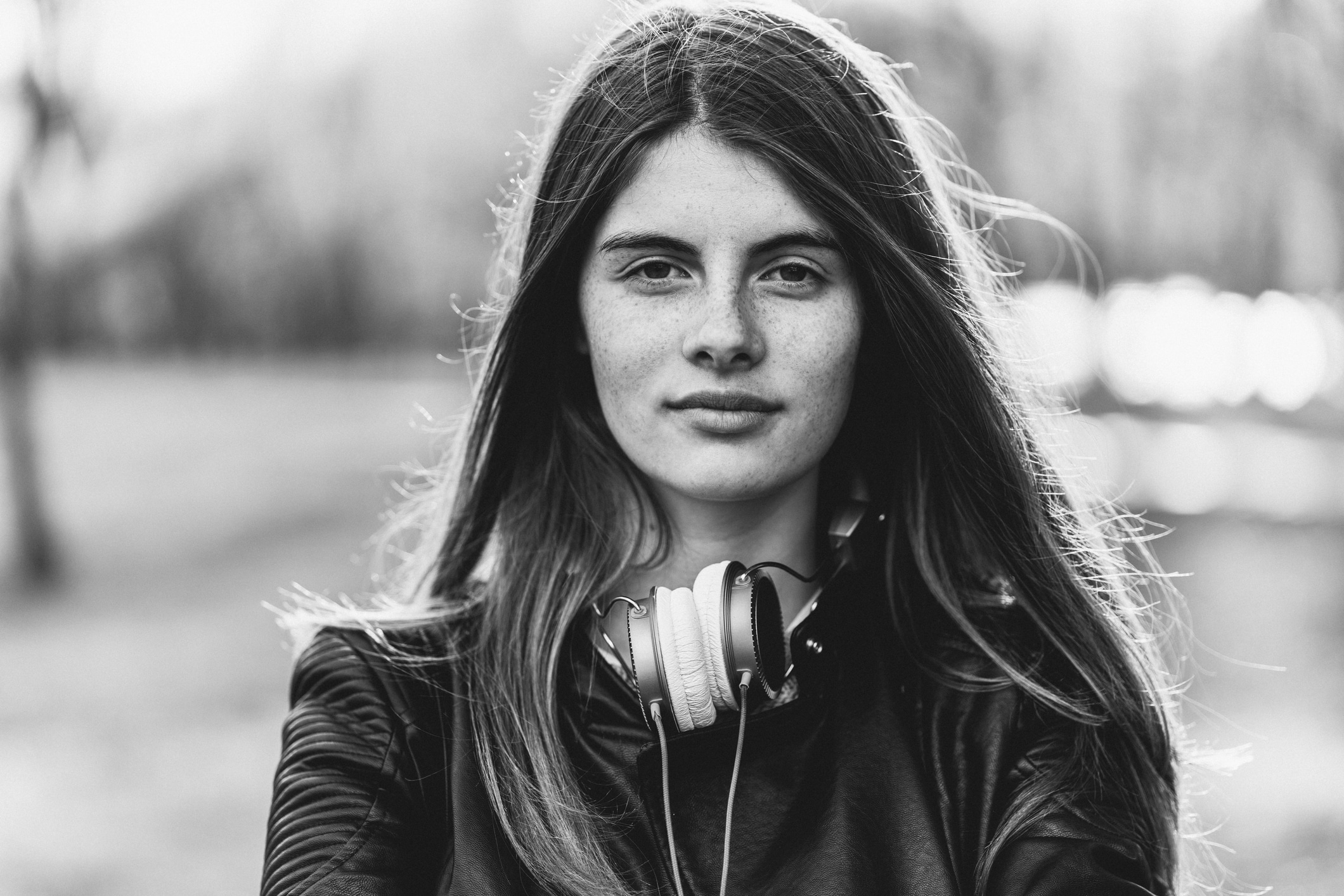 Teenage girl Young woman looking at camera